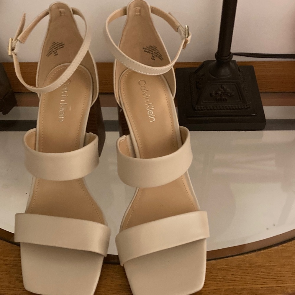 Calvin Klein Beige Strappy Sandals
